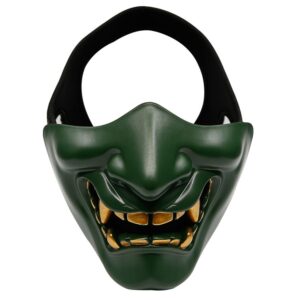 Demi Masque Japonais Hannya Vert