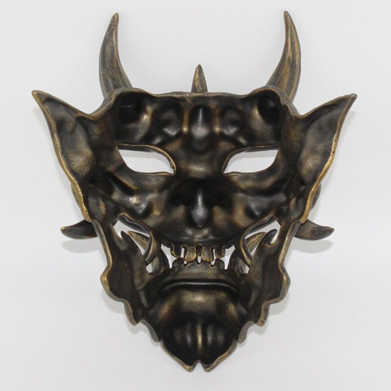 Masque Japonais Oni Bronze Antique