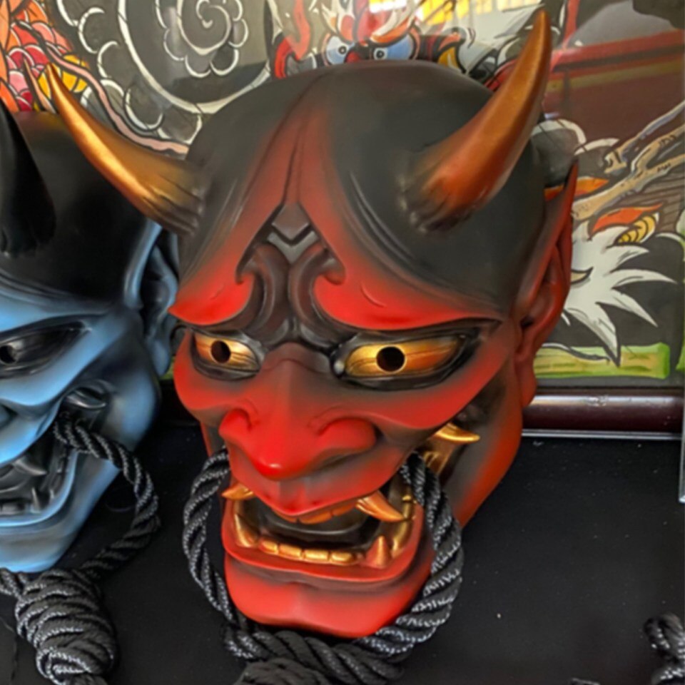 Masque Hannya / Masque Oni Rouge Portable / Masque Noh -  Canada