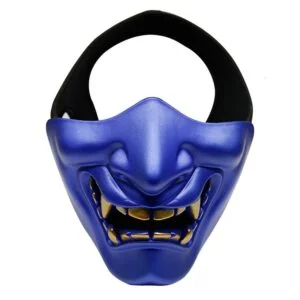 Demi Masque Japonais Hannya Bleu