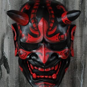 Masque Japonais Oni Rouge & Noir