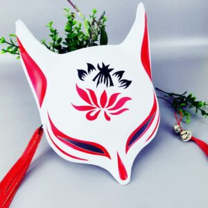 Masque Japonais Kitsune Fleuri