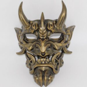 Masque Japonais Oni Bronze Antique