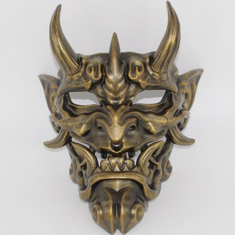 Masque Japonais Oni Bronze Antique