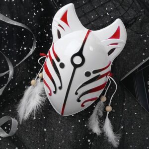 Masque Japonais Kitsune Blanc long