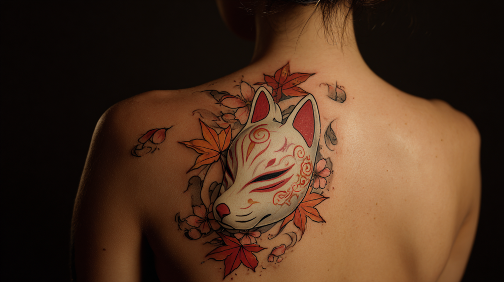 tatouage masque kistune Femme