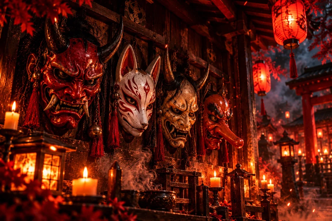 Masques japonais Hannya et Oni, signification